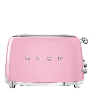 SMEG Brödrost 4 skivor TSF03 kvadrat Rosa