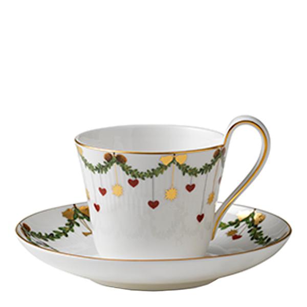 Star Fluted Christmas Kopp med Fat 24 cl