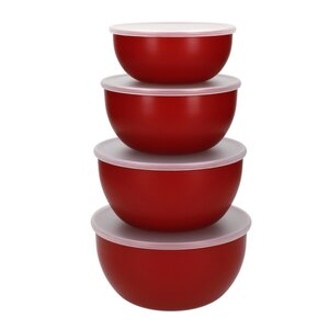 KitchenAid Core skålset 4 delar med lock empire red