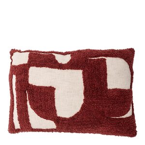 Bloomingville Olica kudde 60x40 cm röd/vit