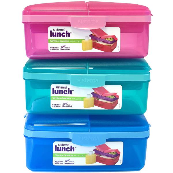 Slimline Quaddie Lunch Box 1,5 L Blue - Sistema