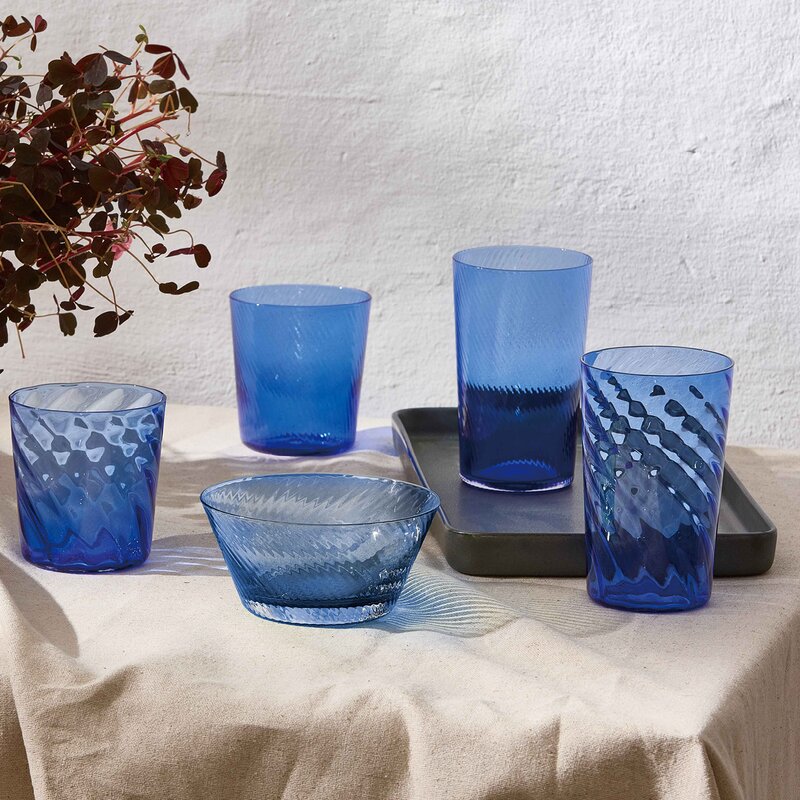 Aida RAW Unique optic highball glas 45 cl dark blue