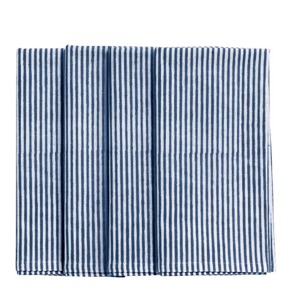 Chamois Stripe Randig Servett 4-pack 50x50 cm Marin