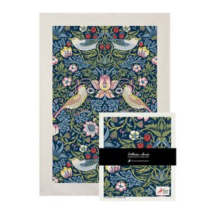 Citronelles William Morris set kökshandduk & disktrasa Strawberry thief