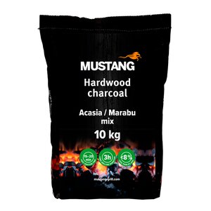 Mustang Grillkol av lövträd Akacia/Marabu mix 10 kg