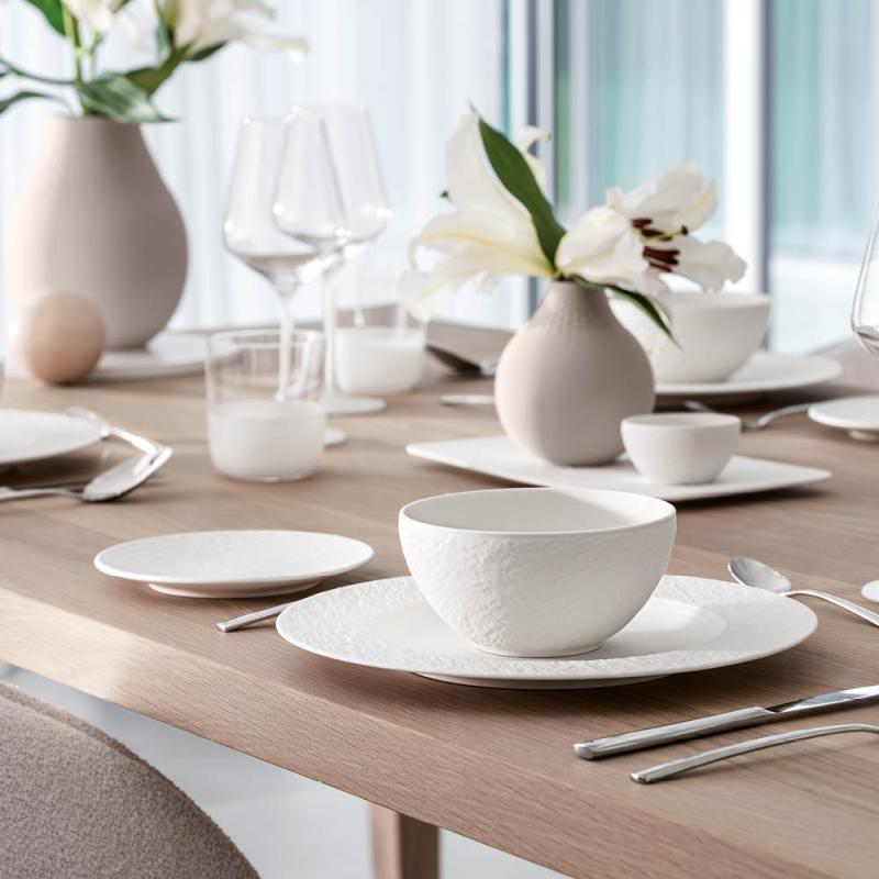 Villeroy & Boch - 6 Assiettes Gourmet 31,7 Cm - Série Manufacture Rock Blanc - Porcelaine Premium Lave-vaisselle - 10