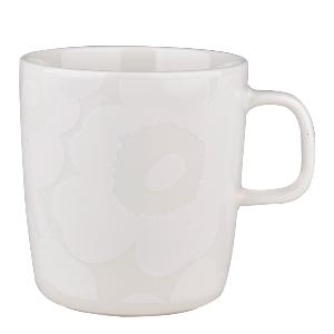 Marimekko Oiva Unikko mugg 40 cl vit/naturvit