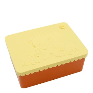 Blafre Björn matlåda plast tre fack 14x19 cm ljusgul/orange
