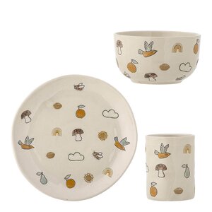 Bloomingville MINI Agnes barnservis 3 delar vit