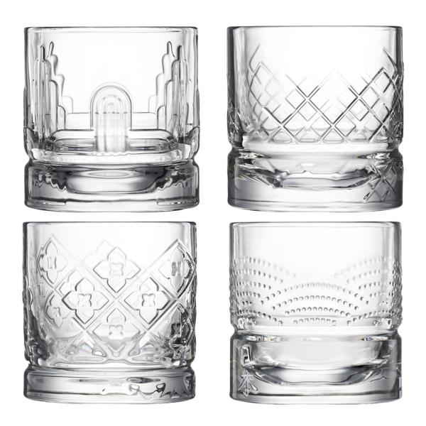 La Rochère Dandy Whiskeyglas 30 cl 4-pack Assorterade Motiv