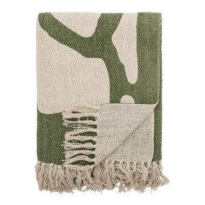 Bloomingville Dalmine pläd 160x130 cm grön/natur