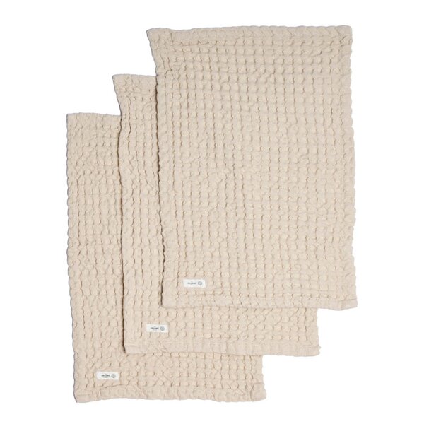 The Organic Company Big Waffle tvättlapp 25x40 cm 3-pack stone