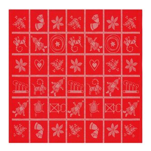 Ekelund Adventruta bordsduk 80x80 cm röd