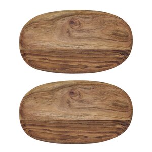 House Doctor Wood bricka / fat 33x19 cm 2-pack natur