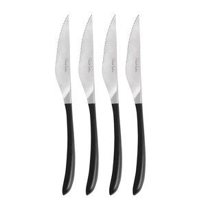 Robert Welch Contour Noir grillkniv 4-pack svart/stål