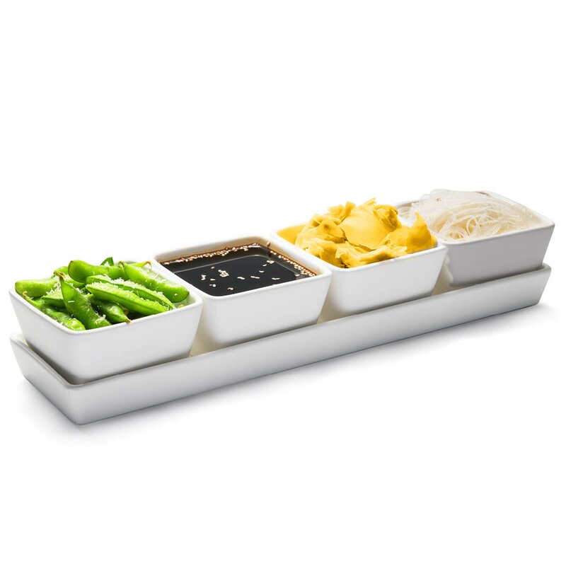 Modern House Nor tapasfat 4 skålar vit