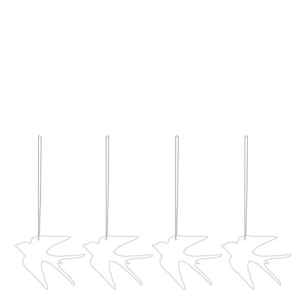 Cooee Påskpynt Svala 4-pack Vit 