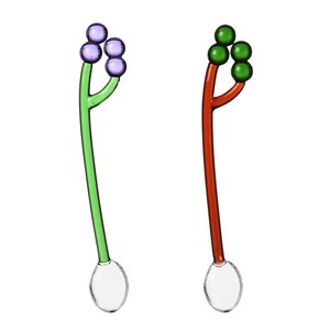 Ichendorf Milano Fruits & Flowers teskedar 2-pack druvor rosa/grön