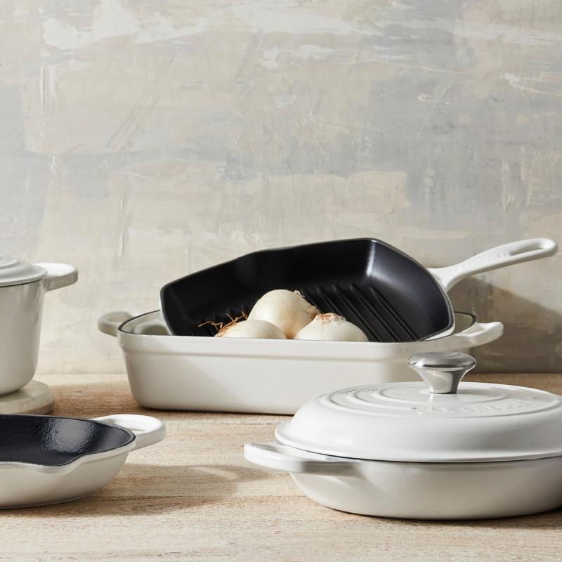 Le Creuset Signature grillpanna kvadratisk 26 cm white
