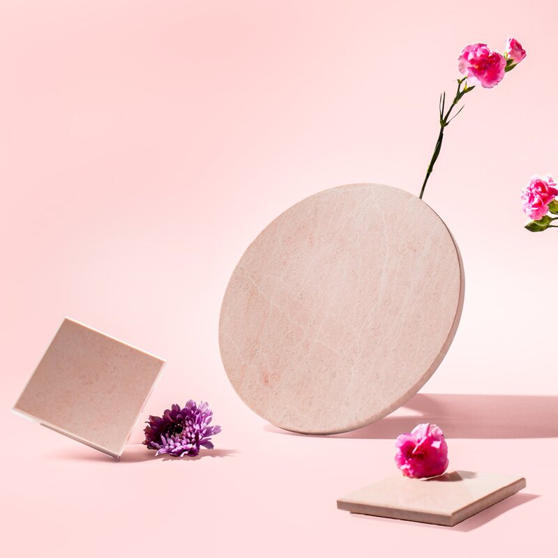 Stiernholm Marmor serveringsbricka 25 cm rosa