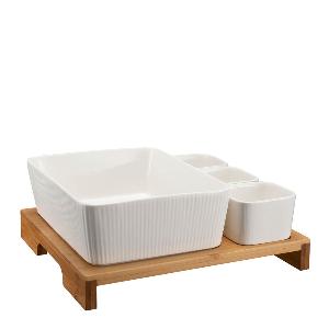 Modern House Nor tapasset 5 delar vit/bambu