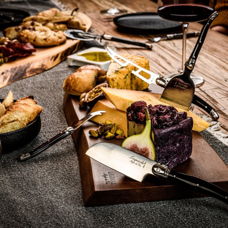 Laguiole Style de Vie Ostknivar & skärbräda set 6 delar svart