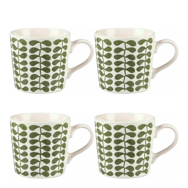 Tina Vegetable Mugg 4-pack Vit/Grön