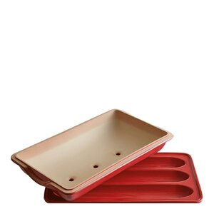 Emile Henry Ugnsfast baguetteform 40x23 cm Grand Cru