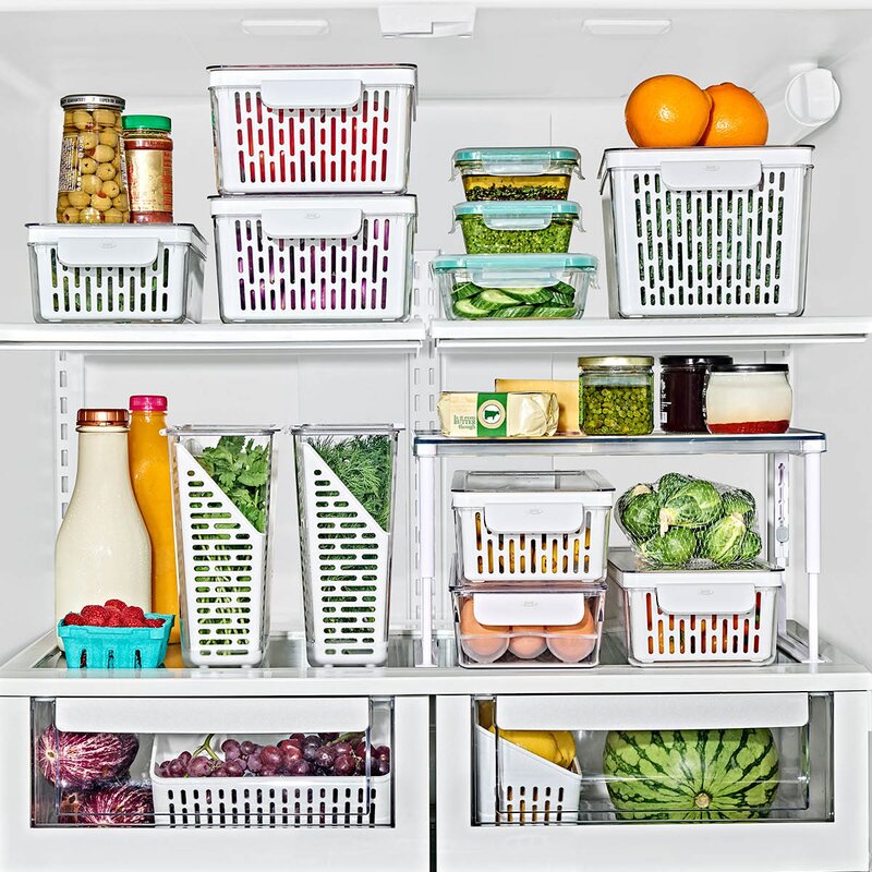 Oxo Förvaringslåda för kylskåp 37x9,5 cm klar/vit