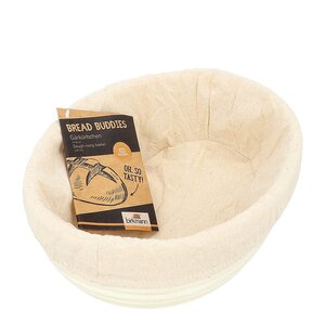 Birkmann Bread Buddies oval jäskorg med bomullsduk 24,5x18,5 cm