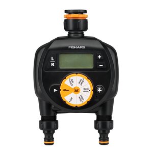 Fiskars Vattningstimer dubbel till vattenslang svart