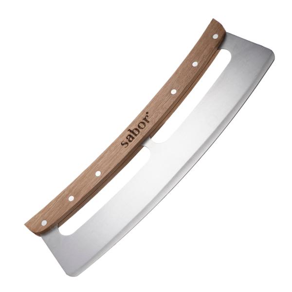 Sabor Napo pizzaskärare 35 cm ek/borstad stål