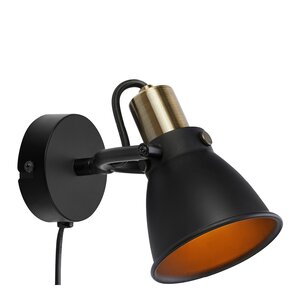 Markslöjd Alton vägglampa 20 cm svart/mässing