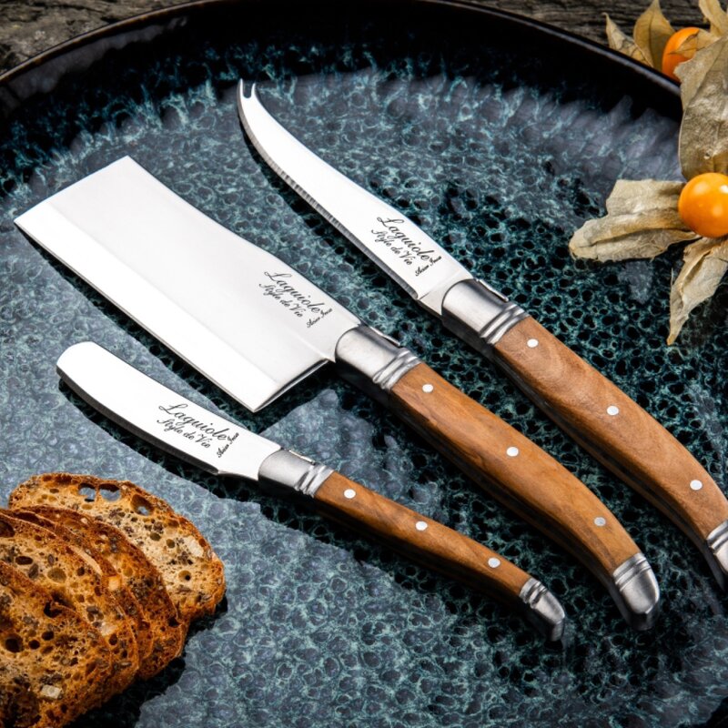 Laguiole Style de Vie Ostknivar 3 delar Olive