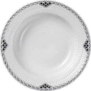 Royal Copenhagen Black Lace djup tallrik 21 cm vit/svart