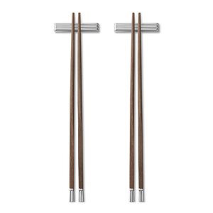 Georg Jensen Bernadotte ätpinnar set 2-pack trä/stål