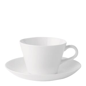 Gustafsberg Bas konisk kaffekopp med fat 15 cl vit