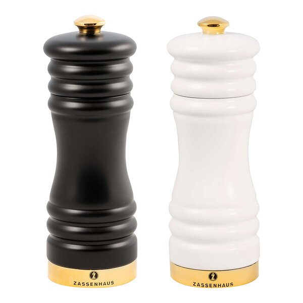 Zassenhaus München Kvarnset Salt och Peppar 15 cm Svart/Vit/Guld