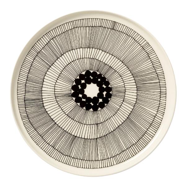 Siirtolapuutarha Tallrik flat Svart/Vit 25 cm