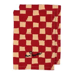 ByOn Love servett 45x45 cm 2-pack röd/sand