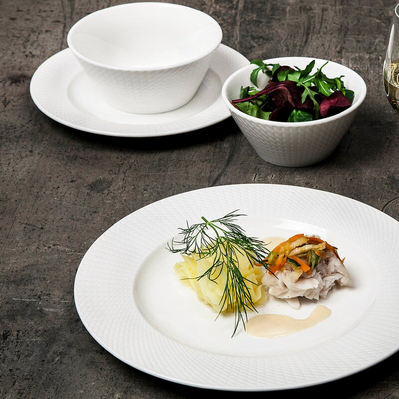 Exxent Victoria Tallrik flat 22,5 cm vit