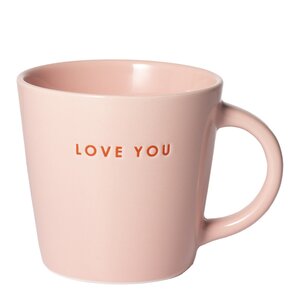 Vondels Classic Cups mugg 25 cl LOVE YOU rosa