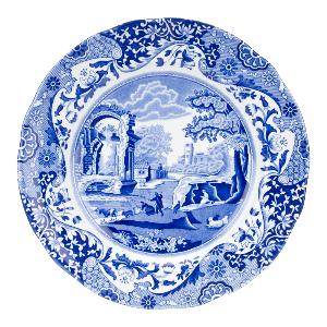 Spode Blue Italian tallrik flat 23 cm blå/vit