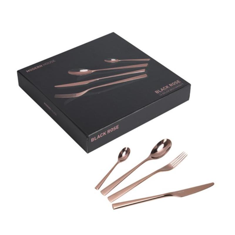 Modern House Black Rose bestickset 16 delar koppar