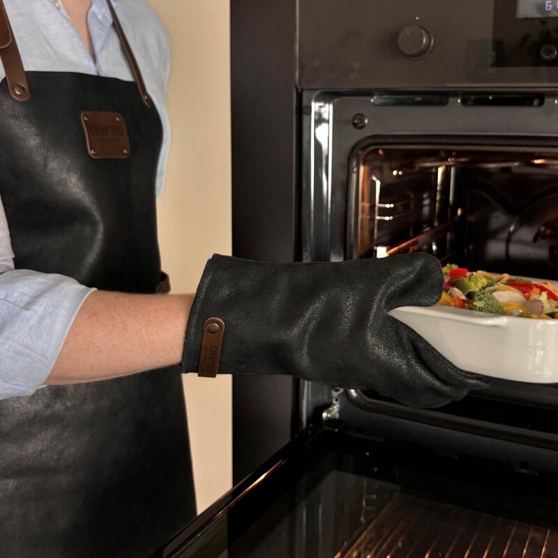 Crafted Leather förkläde 80x58 cm svart