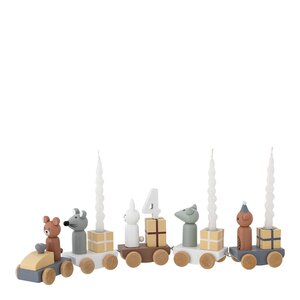 Bloomingville MINI Junaid födelsedagståg 38 cm blå/brun