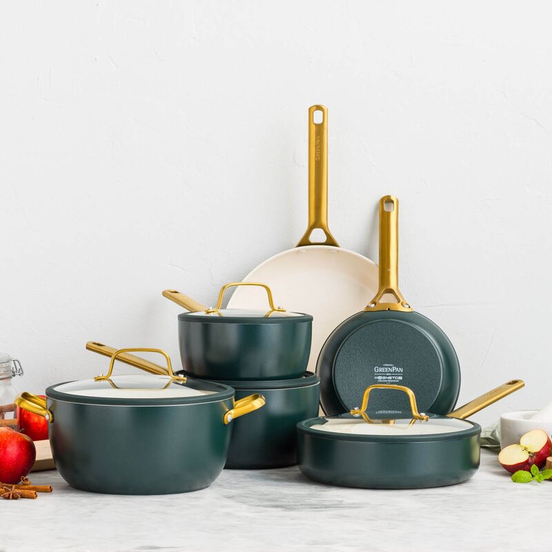 GreenPan Padova Reserve keramisk stekpanna 2 delar 20+26 cm Pine Green