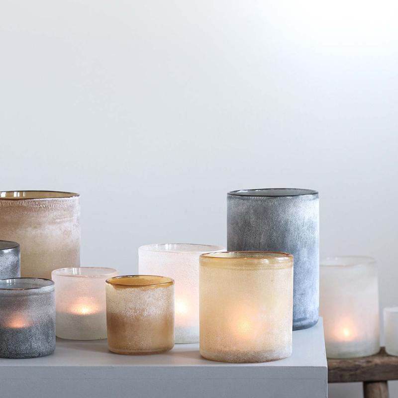 Tell Me More Frost Ljuslykta 9x9 cm Amber