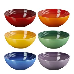 Le Creuset Rainbow djup tallrik 16 cm 6-pack multi