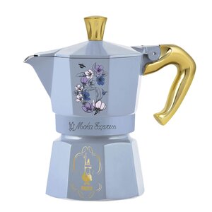 Bialetti Bridgerton Moka Express mokabryggare 3 koppar 13 cl blå/guld